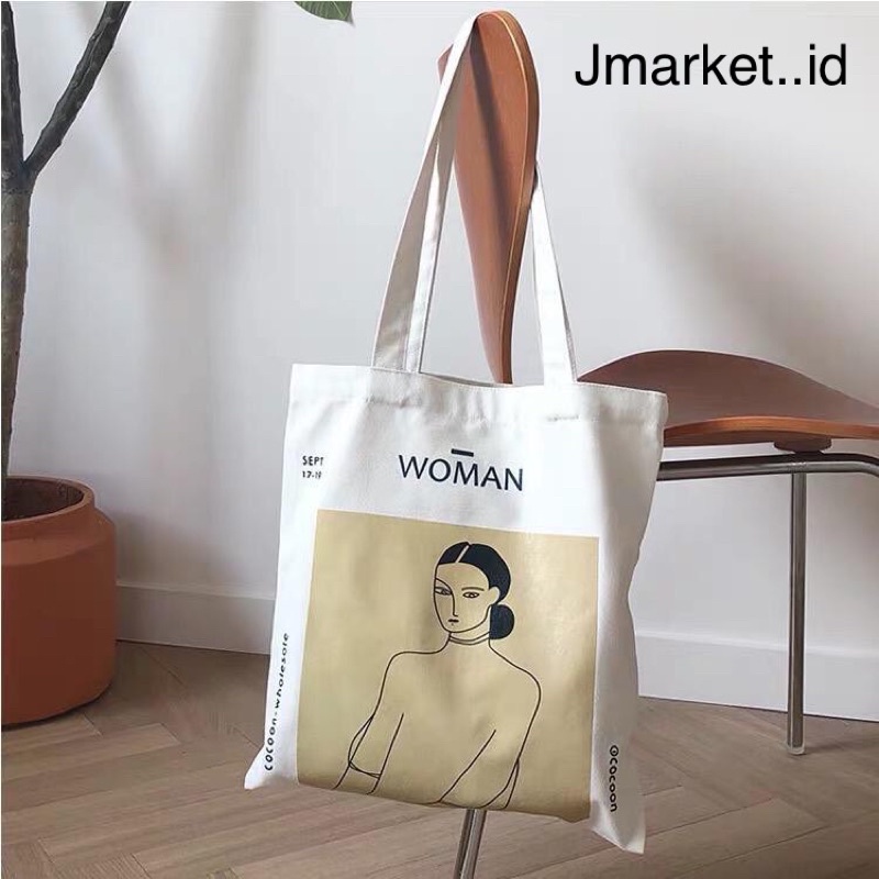 Tote Bag Wanita Independent Warna putih Coklat Tas Murah