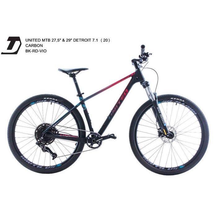 (Jne) Sepeda Gunung 27,5 United Detroit 7.1 Carbon Frame 1X12Speed Hot R10