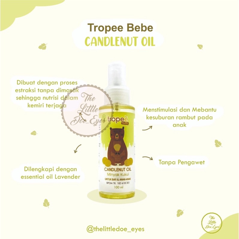 [READY] Tropee Bebe Candlenut Oil Minyak Kukui 100ml