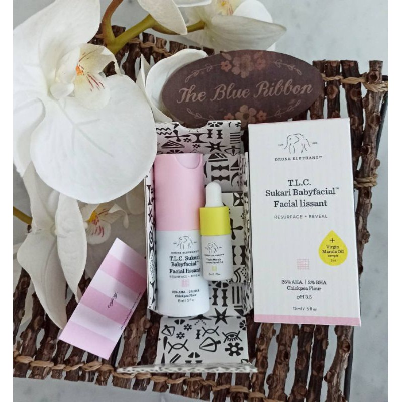 DRUNK ELEPHANT T.L.C SUKARI BABYFACIAL + VIRGIN MARULA OIL SET