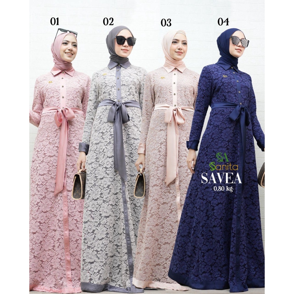 Savea Dress By Sanita ORI Hijab Gamis Syari Kekinian BestSeller Terlaris Termurah Original Syari