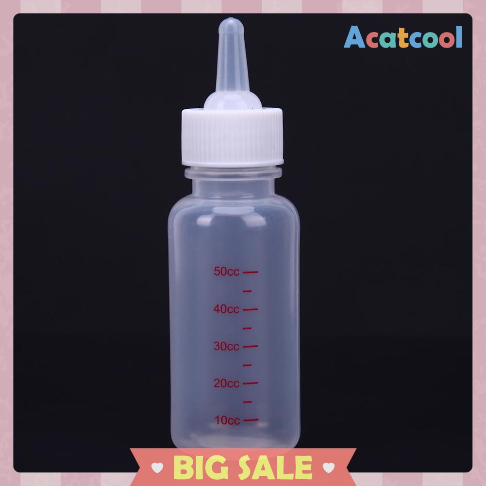 50ml Puppy Kitten Feeding Bottle Pet Dog Cat Transparent Silicone Feeder