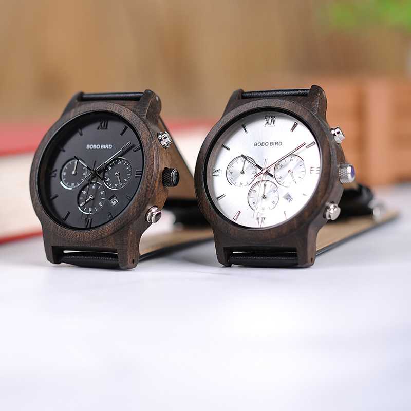 BOBO BIRD Jam Tangan Kayu Leather Strap - WP28