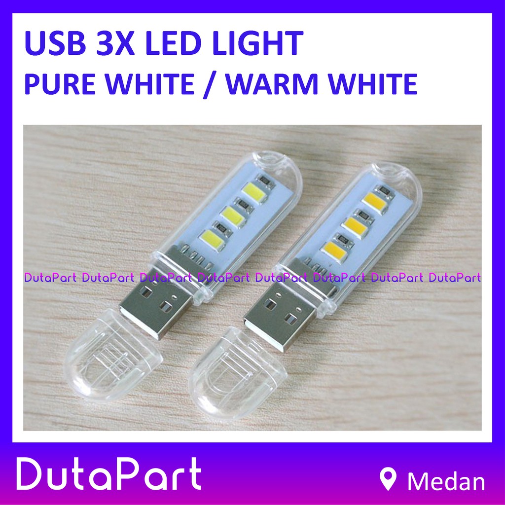 USB 3 Mata LED Mini Light Lampu Senter Tidur Darurat Emergency SMD 5730