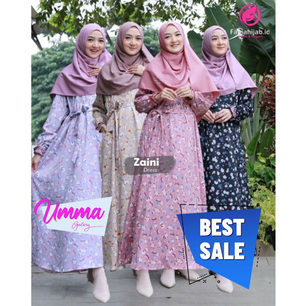 FANIA HIJAB Zaini Dress Set Fashion Muslim Gamis Elegan dan Mewah Simple