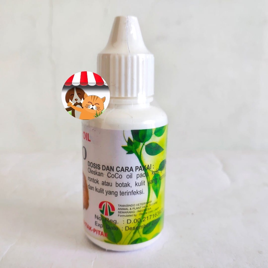 Coco Oil Vitamin Bulu Kucing 30ml - Obat Kucing Bulu Rontok Botak - Virgin Coconut Oil