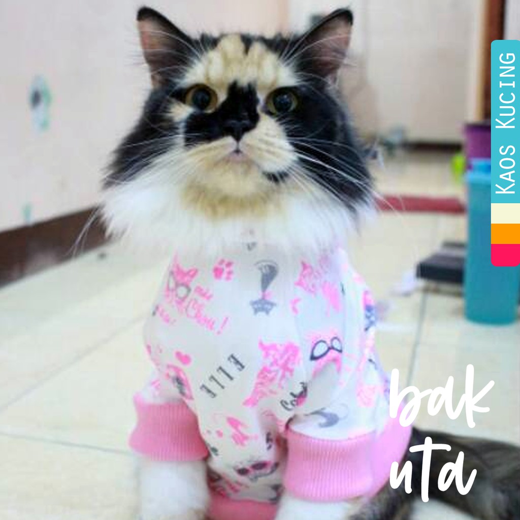 Kaos jumper motif kucing pink lucu banget untuk kucing dan anjing / baju kucing murah size S M L XL