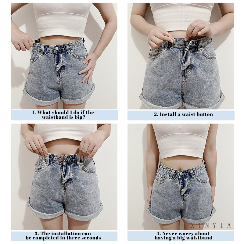 1Pcs Detachable Waist Button Jeans Waist Elastic Adjustment Buckle Universal Artifact