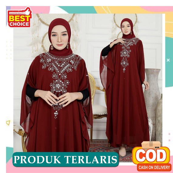 Gamis Kaftan 2022 Pakaian Bsju Pesta Terbaru Muslimah Murah Termurah Mewah Cantik Modern Muslim Fash