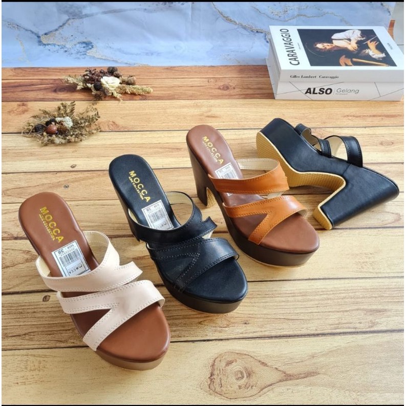 ABBUSHOES BK 01 haig hell wedges slempang arayan 12cm