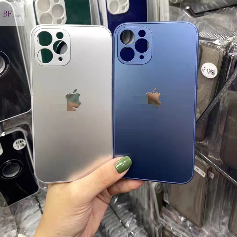 Hard Case Tempered Glass Matte Emas Anti Gores / Sidik Jari Cover Iphone 13 Pro Max 12 12pro 12promax
