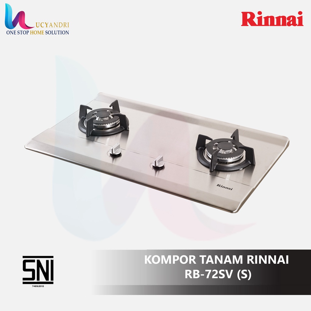 Built-in Gas Hob Kompor Gas Tanam 2 Tungku Rinnai RB-72SV (S) / RB72SVS