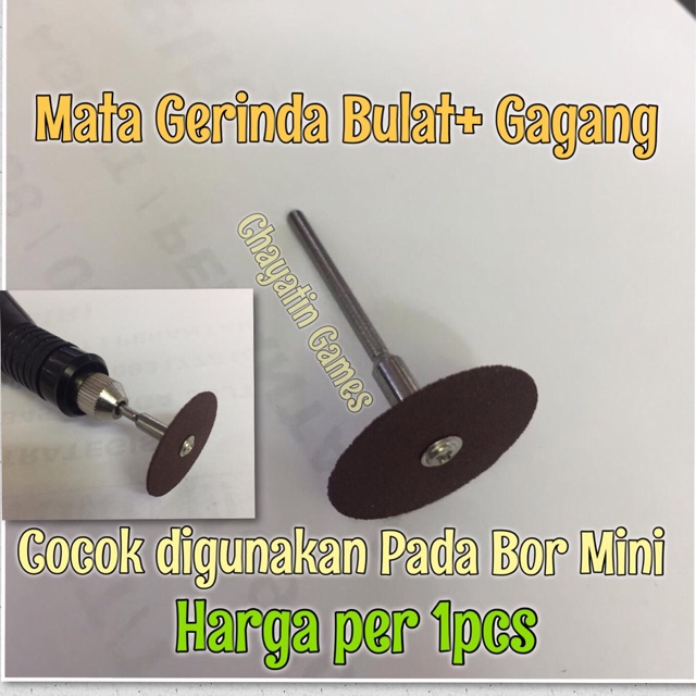 Mata Gerinda Bulat Barang Sesuai Foto Bahan Resin + Batang As 2.3mm