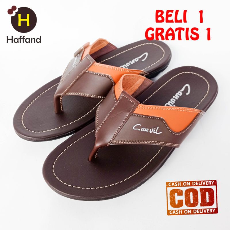 Sandal japit pria terbaik sandal keren pria sandal pria kulit kekinian beli 1 gratis 1