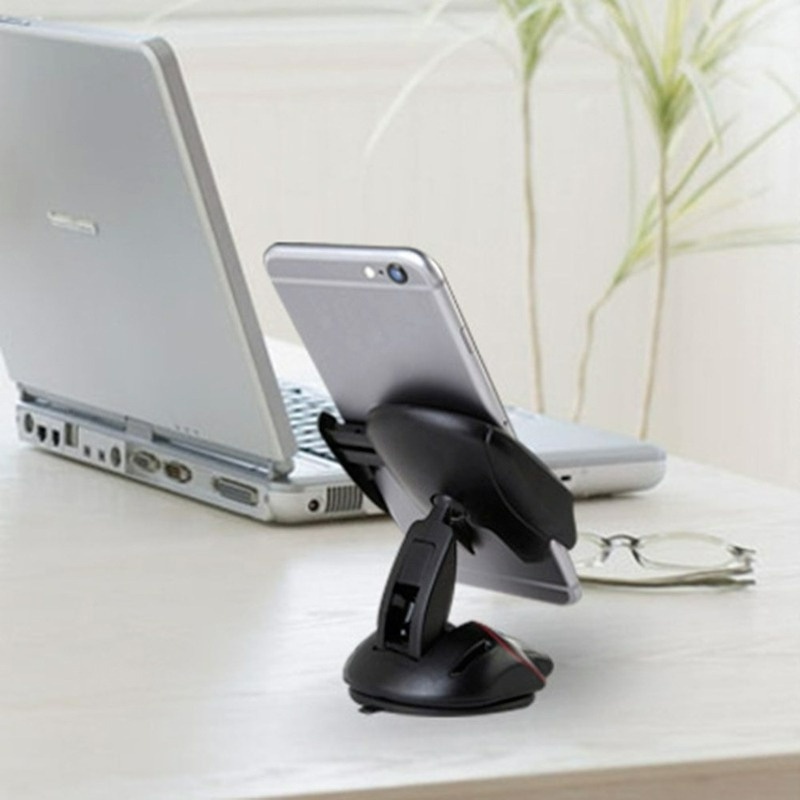 Bracket Holder Handphone Universal Bahan ABS Rotasi 360 Derajat Dengan Suction Cup Untuk Mobil