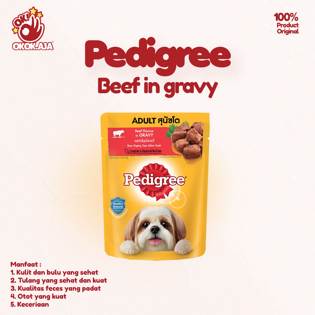 Makanan Anjing basah murah Pedigree pouch 80gr - Pedigree sachet murah