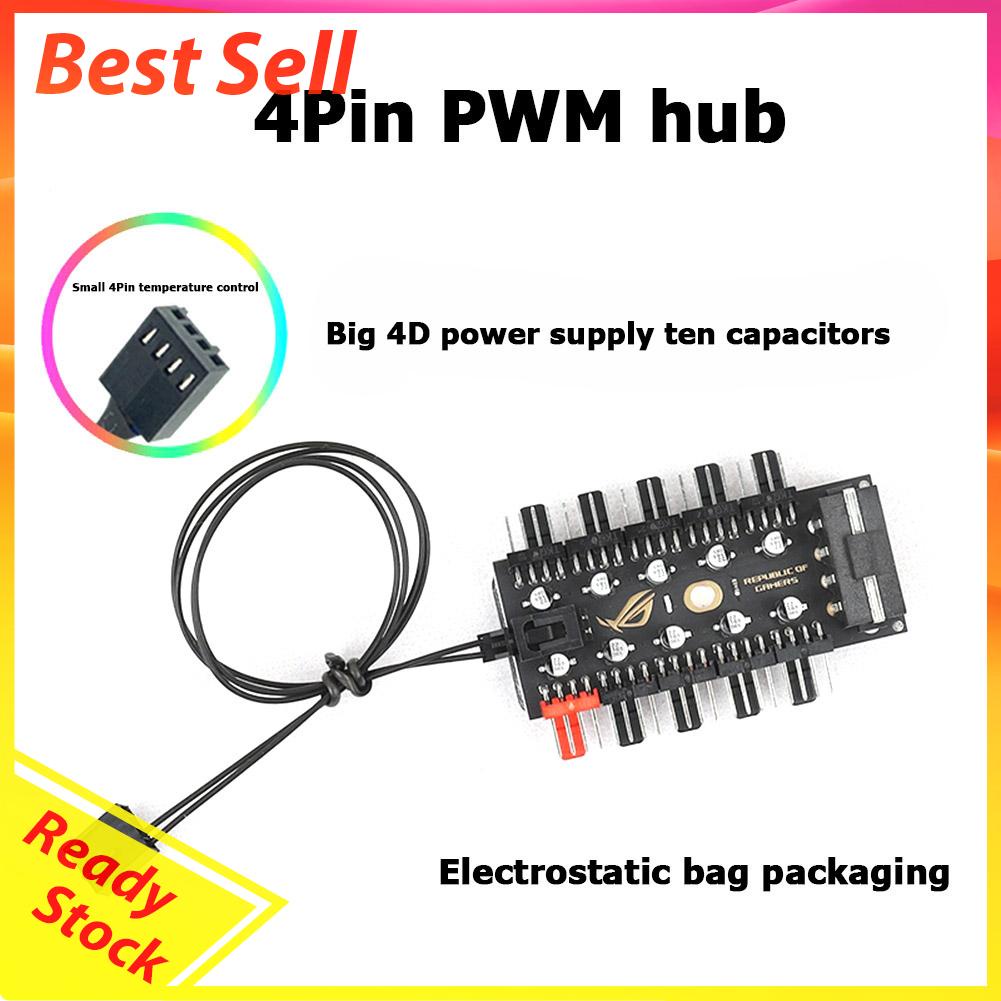 Hub Splitter Kipas Pendingin Pwm 1 Ke 10 4 Pin Untuk Pc