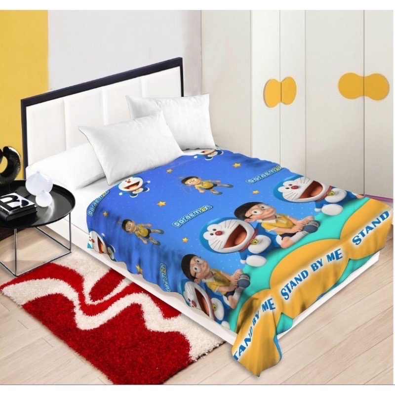 Selimut Bulu Karakter Anak Tebal Lembut &amp; Halus Motif Bunga &amp; Karakter Anak &quot;Charlie&quot; Ukuran 145x200