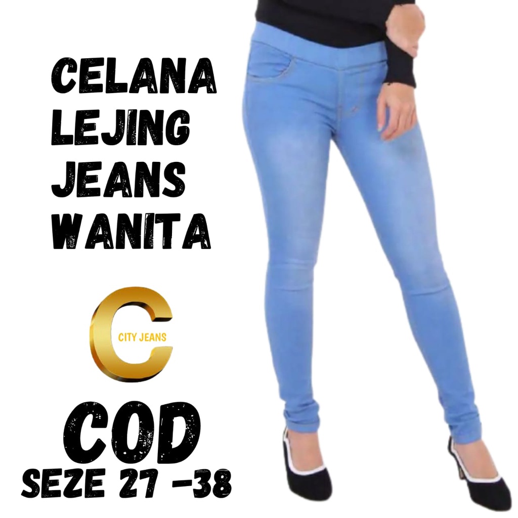 CELANA LEGGING DENIM BIG SIZE /CELANA LEGING DENIM UKURAN BESAR--.