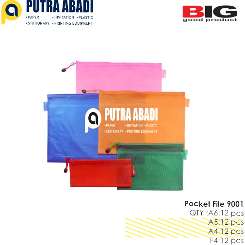 

Pocket File / Map Plastik Big 9001 Uk. A6