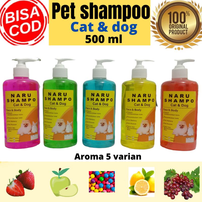 shampoo kucing &amp; anjing anti kutu jamur dan pelembut bulu netto 500 ml