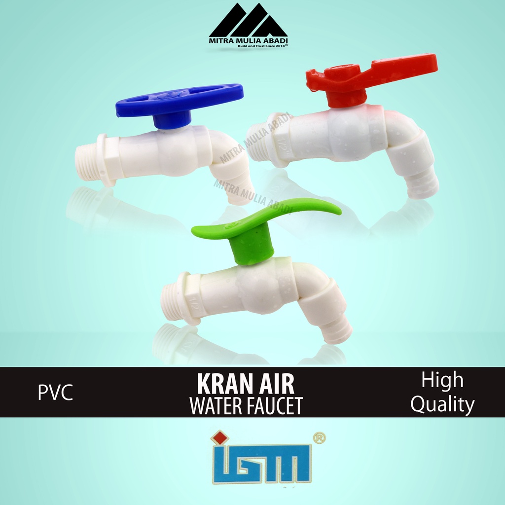 Kran Air IGM PVC Model Kapal Drat 1/2 Inch TANPA DRAT | Keran Tembok | Keran Kamar Mandi