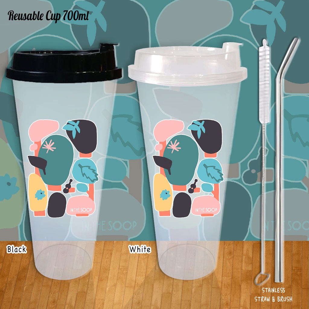 REUSABLE CUP BTS IN THE SOOP 2 TUMBLR IN THE SOOP 2 700 ML FREE SEDOTAN STAINLESS & SIKAT