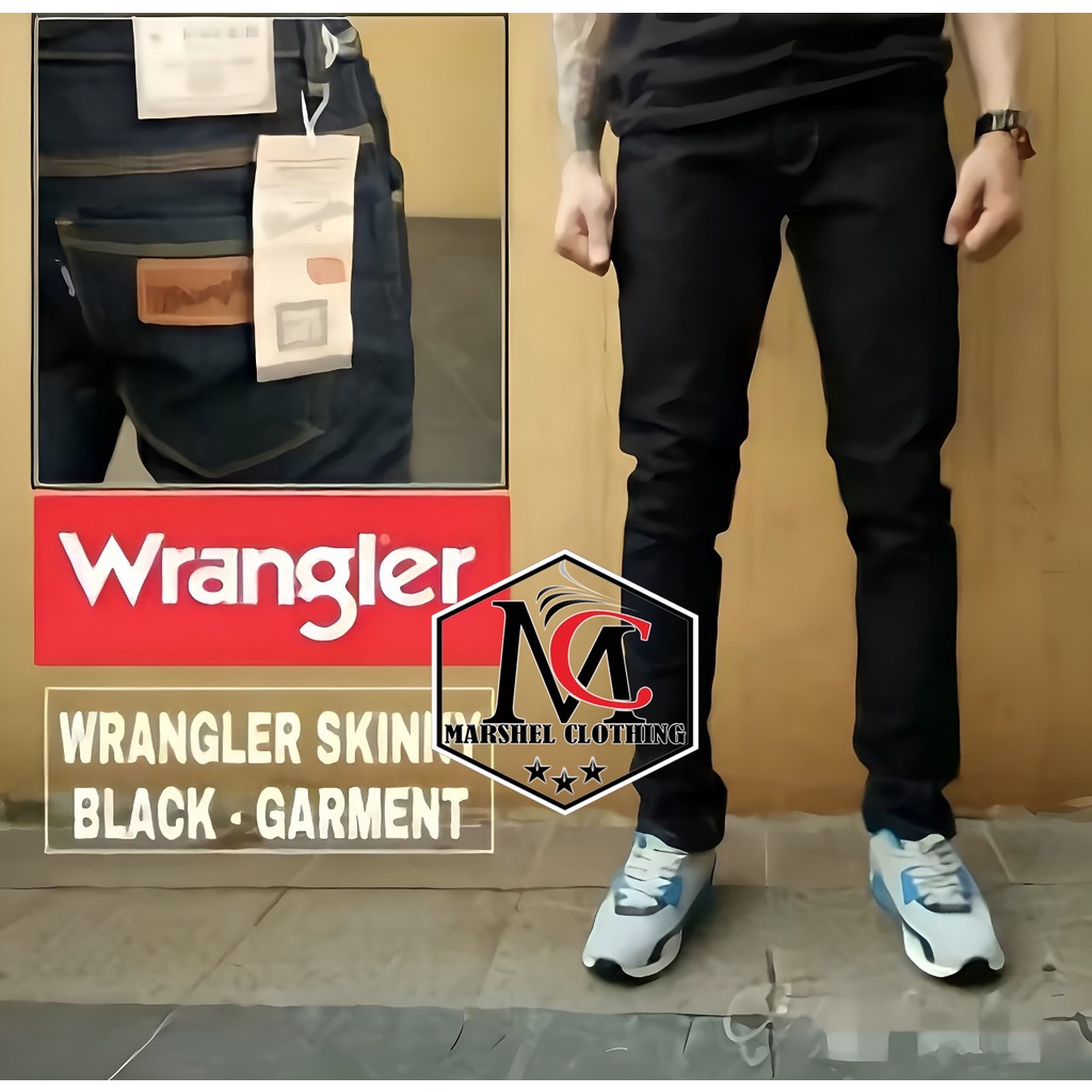 RCL - Celana Jeans Pensil Hitam Skiny Wrangl3r - Celana Jeans Pria Skinny (Slim Fit/Model Pensil) S.M.L.XL 27 s/d 34 / Celana Jeans Pria Skinny (Slim Fit/Model Pensil) Full Biothink Best Seller