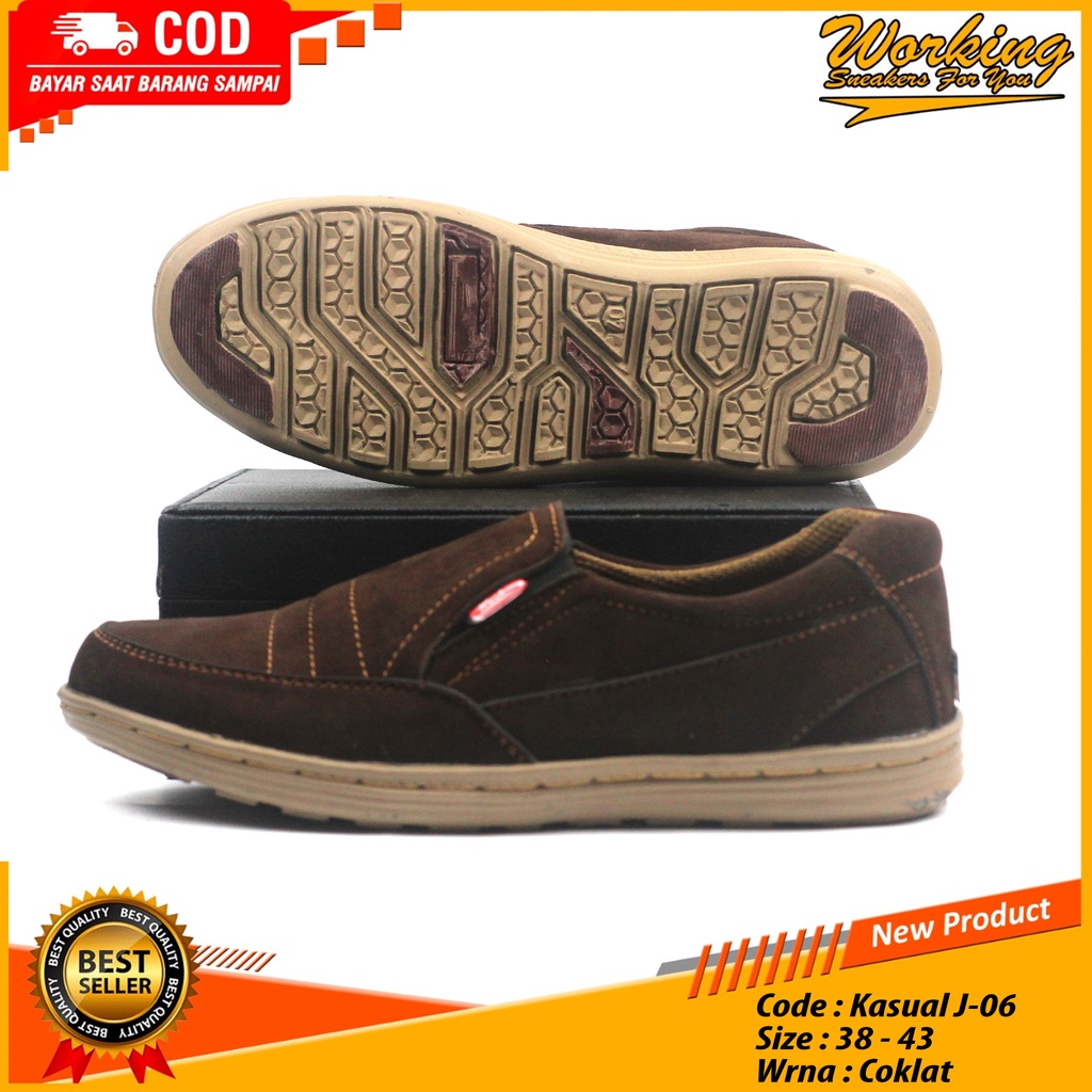 Sepatu Pria Working J-06 Sepatu Slop Kasual Santai