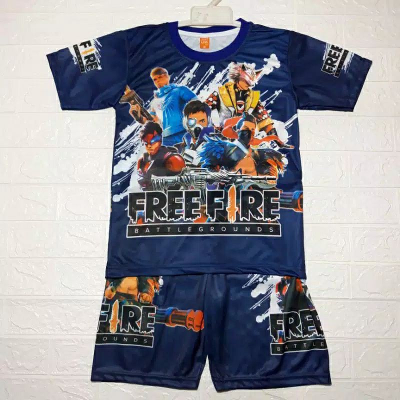 SETELAN BAJU | KAOS ANAK KIDS FREE FIRE GAMING EP EP FF BEST SELLER