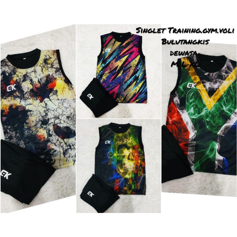 KAOS SINGLET PRIA WANITA.SINGLET OLAHRAGA DEWASA.BAJU SINGLET OLAHRAGA DEWASA.SINGLET FUTSAL VOLLY B