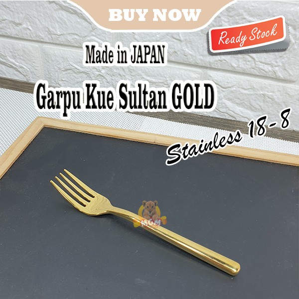 JAPAN Gold Garpu kue SULTAN emas TEBAL stainless 18-8 cake fork