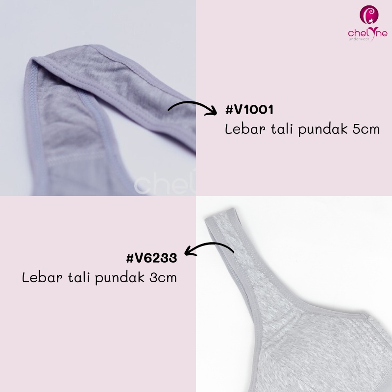 BH Chelyne Sport Bra Miniset V1001 / V6233 Basic Daily Bra Dengan Kaitan Belakang - BH Harian