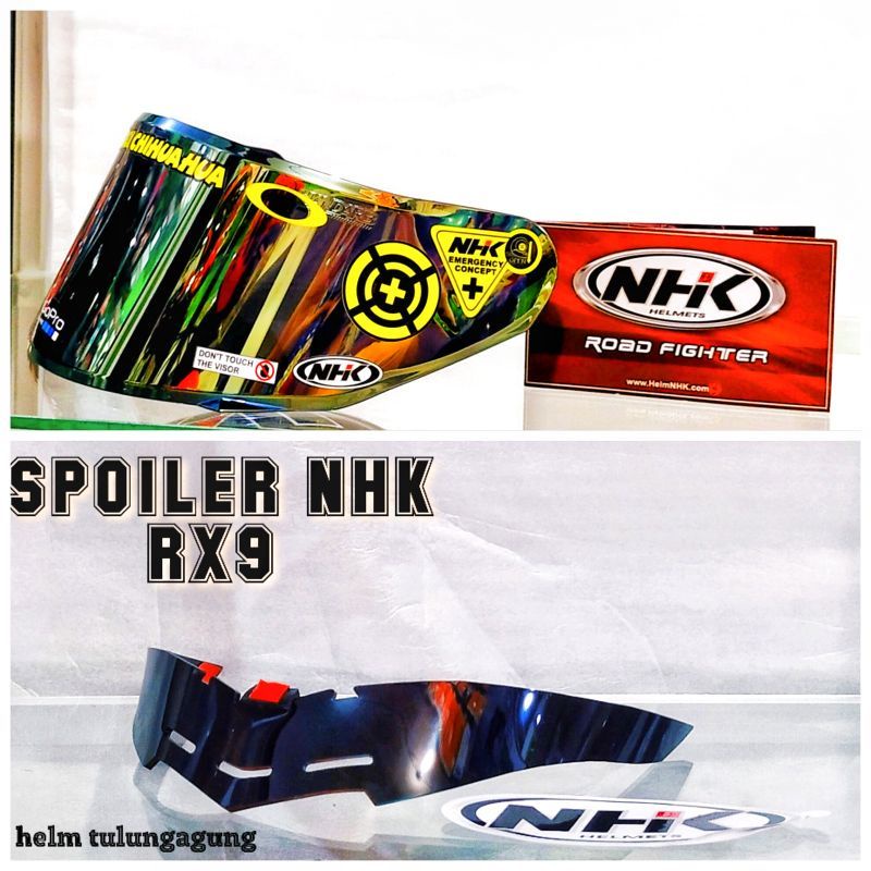 Paket Flat visor  + Spoiler NHK RX9 ( gratis sticker visor )