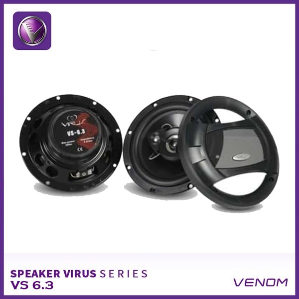 Speaker Coaxial 2-Way Venom VS 6.3 Virus 6.5 Inch Universal Mid Bass Built in Tweeter VS6.3 Original