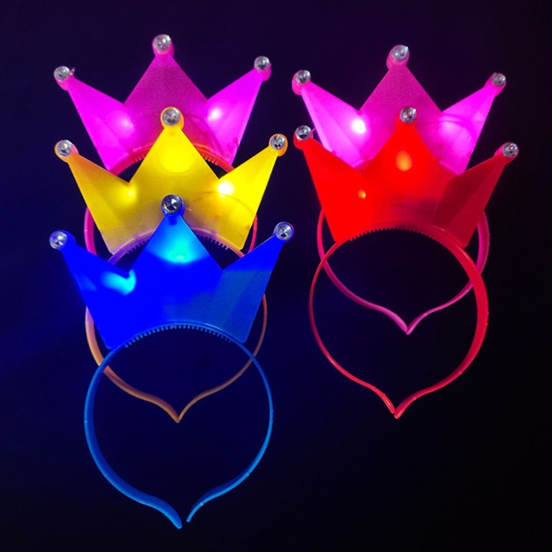 5pcs Headband Mahkota LED Glowing Untuk Dekorasi Cosplay Pesta Ulang Tahun Pernikahan