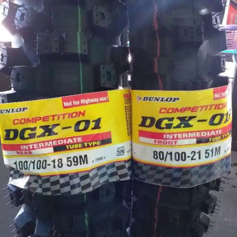 BAN DUNLOP DGX-01(DGX01)ring 18/21 ukuran 80/100-21 & 100/100-18 ban motor cross/trail
