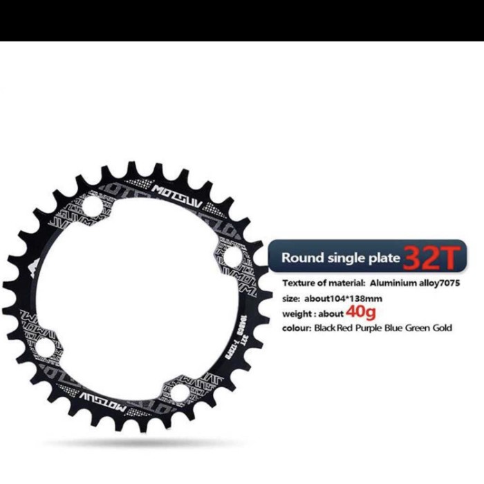 MOTSUV gigi sprocket sepeda aluminium round 32T-104BCD