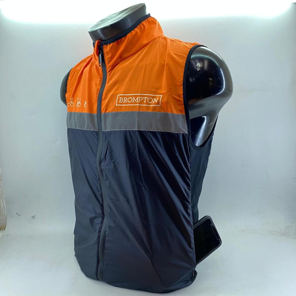 Rompi Sepeda Lipat Vest (Orange Combi Black)