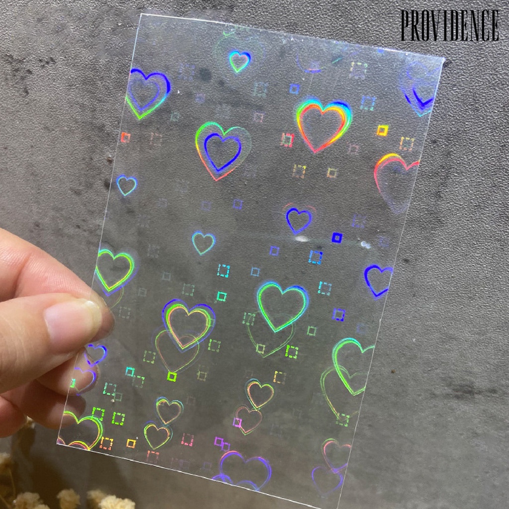 Providence 3pcs / Set Stiker Kuku Motif Hati Aurora Efek Holografik Untuk Nail Art / Manicure Diy