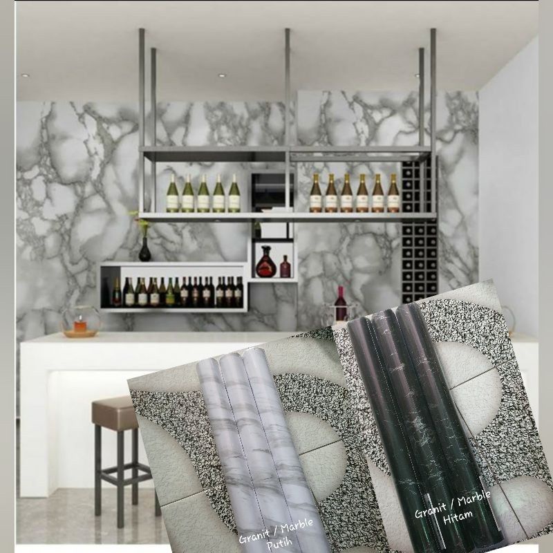 Wallpaper motif Granit / Marble Keramik Panjang 8 Meter