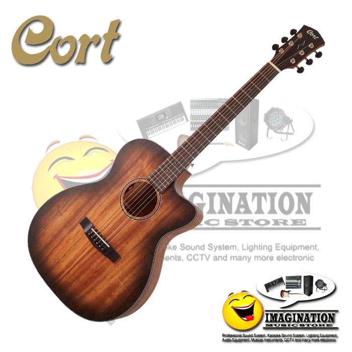 Cort Core OC AMH (Mahogany) Open Pore Black Burst Acoustic Electric Guitar