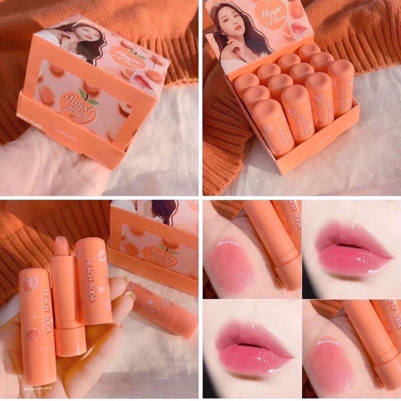 LIPBALM TANAKO PEACH SODA & SWEET ORANGE LIP BALM - Lip balm tanako peach soda