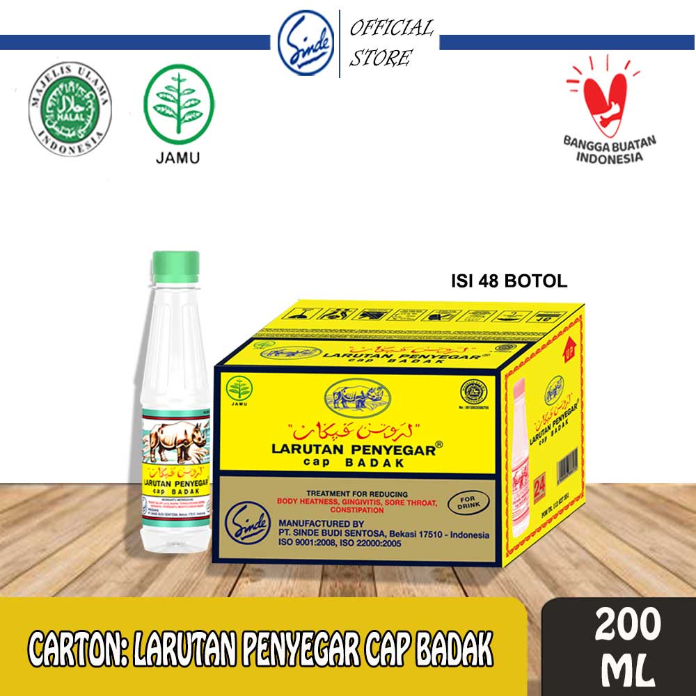 

CARTON : LARUTAN PENYEGAR CAP BADAK botol 200ml/ Larutan Penyegar Botol Cap Badak 200ml