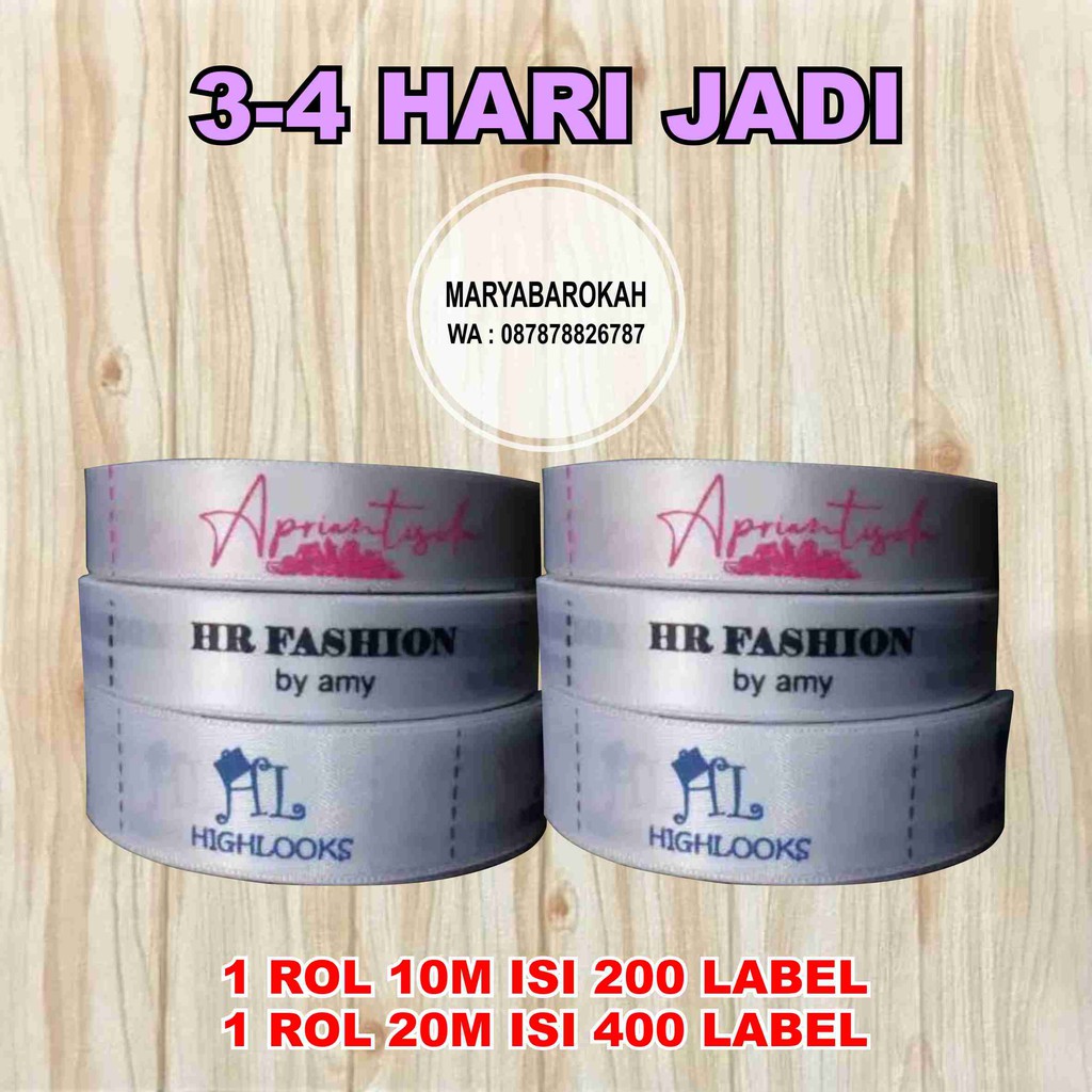 LABEL HIJAB / LABEL SATIN / LABEL BAJU / LABEL PAKAIAN BAHAN SATIN IMPORT HALUS