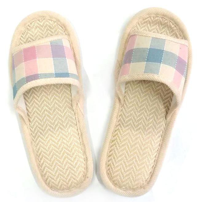 Grab Medan Sandal Selop Linen Indoor Size 37-38 Suihyung  YT3622 Pink Blue