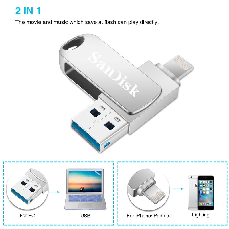 Flash Disk Otg 2in1 Tipe C/Ios Untuk Iphone/Pc/Android