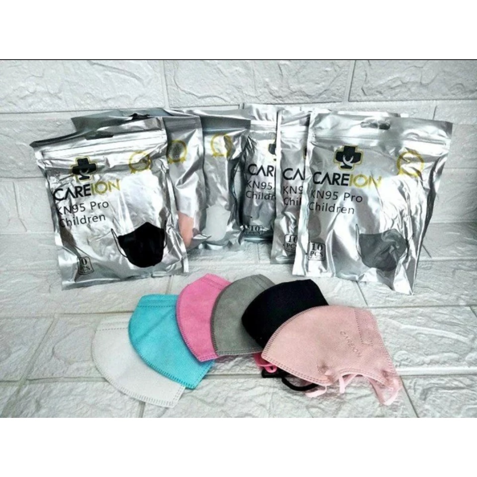 Masker Mouson Careion ANAK KN95 Pro Child Isi 10 Pcs Face Mask Anak Warna Warni Embos Original 5PLY 5 PLY