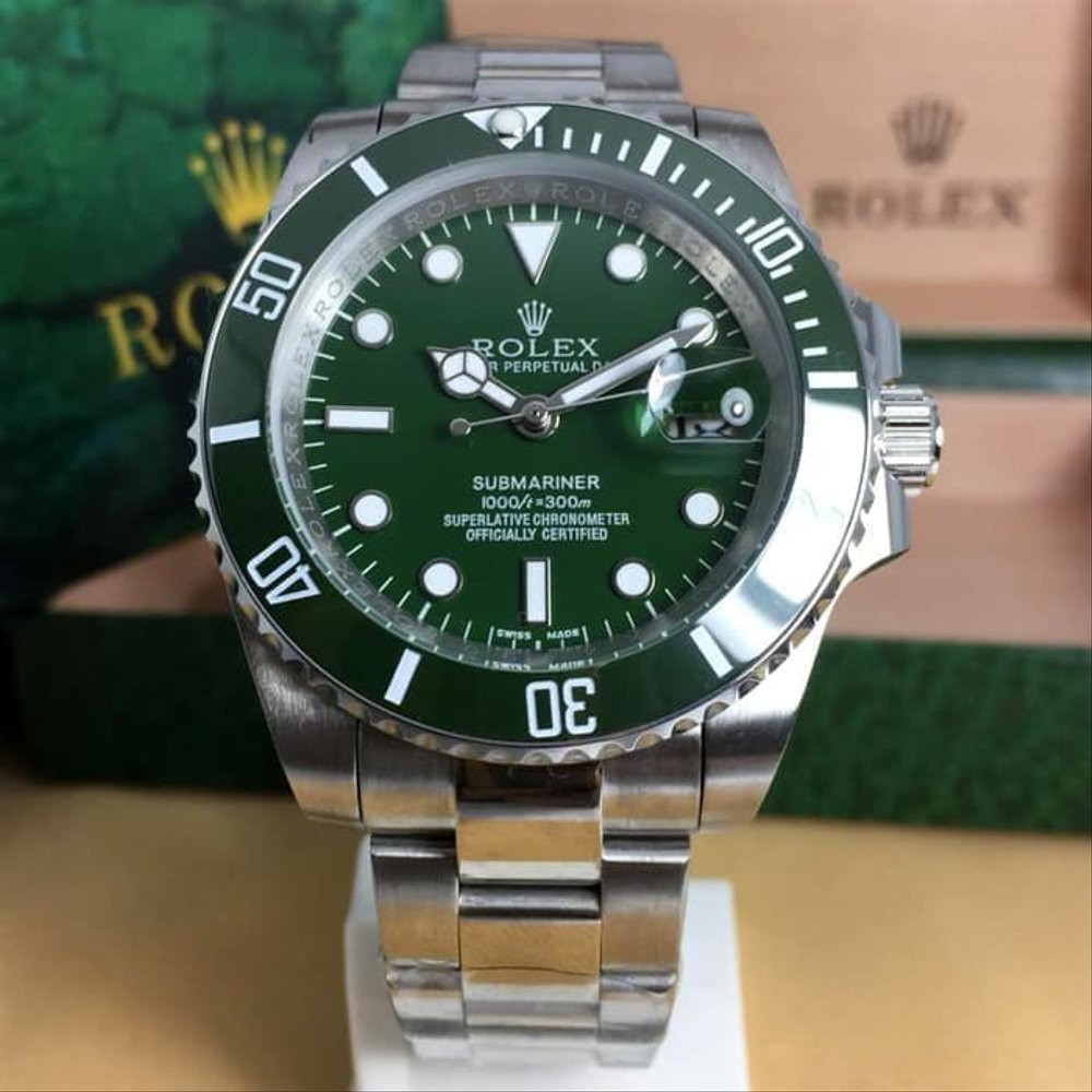 COD Promo Jam Tangan Rolex Submariner Hulk Matic Stainless Green Dial Garansi 1th Kaca Anti Gores