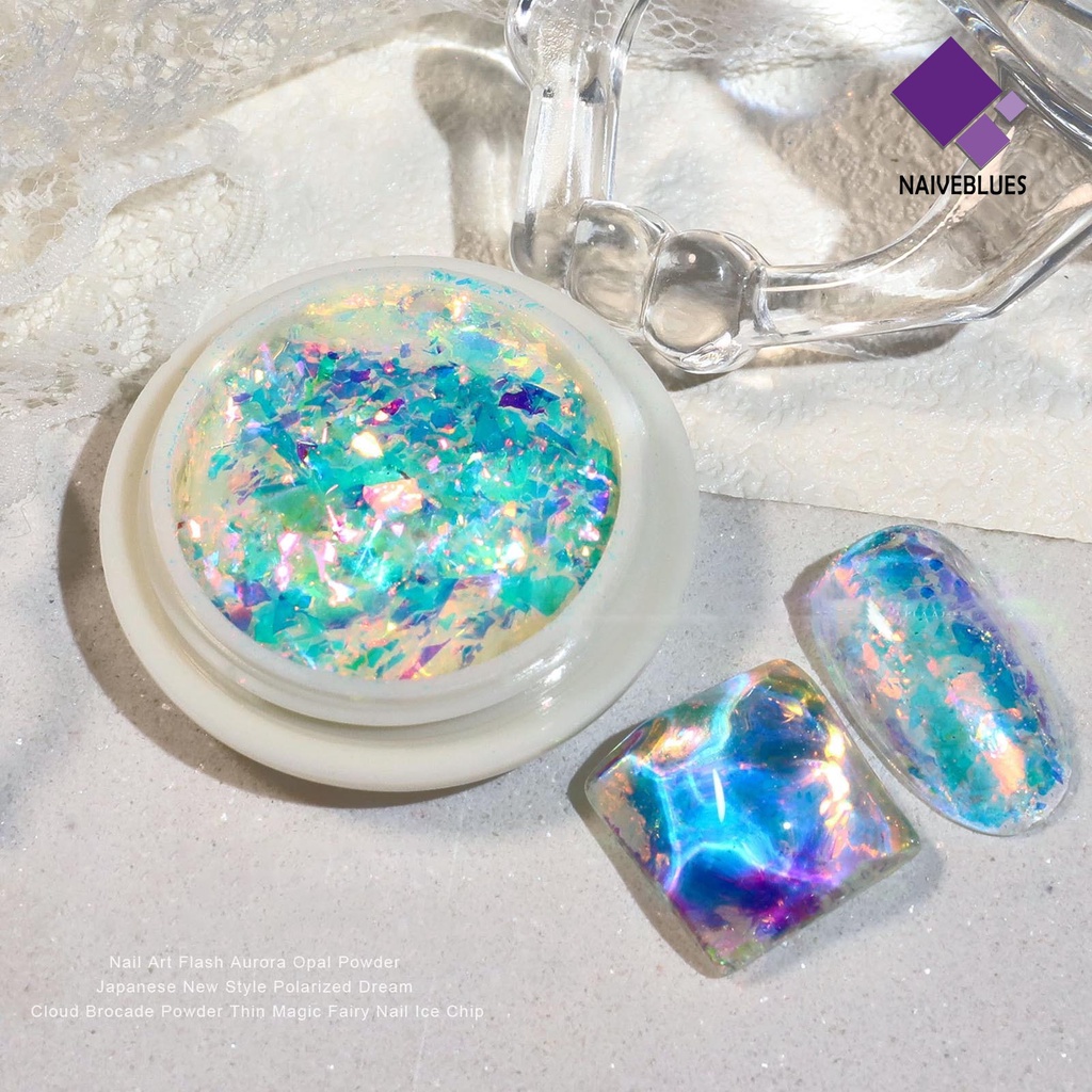 Naiveblue &gt; Bubuk Sequin / Payet / Opal / Aurora / Awan Warna-Warni Untuk Dekorasi Nail Art DIY